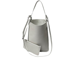 BALENCIAGA バレンシアガ ノースサウス トートバッグ ショルダーバッグ ポーチ付き 659920 レザー ホワイト シルバー金具 美品 中古 4c076464