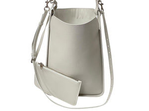 BALENCIAGA バレンシアガ ノースサウス トートバッグ ショルダーバッグ ポーチ付き 659920 レザー ホワイト シルバー金具 美品 中古 4c076464