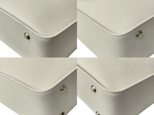 BALENCIAGA バレンシアガ ノースサウス トートバッグ ショルダーバッグ ポーチ付き 659920 レザー ホワイト シルバー金具 美品 中古 4c076464