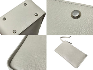 BALENCIAGA バレンシアガ ノースサウス トートバッグ ショルダーバッグ ポーチ付き 659920 レザー ホワイト シルバー金具 美品 中古 4c076464