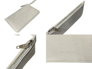BALENCIAGA バレンシアガ ノースサウス トートバッグ ショルダーバッグ ポーチ付き 659920 レザー ホワイト シルバー金具 美品 中古 4c076464