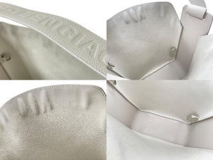 BALENCIAGA バレンシアガ ノースサウス トートバッグ ショルダーバッグ ポーチ付き 659920 レザー ホワイト シルバー金具 美品 中古 4c076464