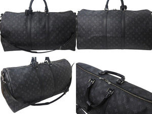 LOUIS VUITTON ルイヴィトン キーポル バンドリエール55 ボストンバッグ M40605 モノグラム エクリプス 美品 中古 4c076466