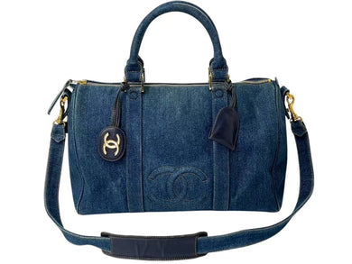 CHANEL シャネル ハンドバッグ ショルダーバッグ 2WAY ココマーク デニム インディゴブルー シリアル不鮮明 美品 中古 4c076468