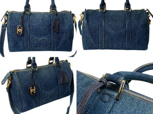 CHANEL シャネル ハンドバッグ ショルダーバッグ 2WAY ココマーク デニム インディゴブルー シリアル不鮮明 美品 中古 4c076468