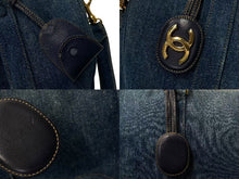 Load image into Gallery viewer, CHANEL シャネル ハンドバッグ ショルダーバッグ 2WAY ココマーク デニム インディゴブルー シリアル不鮮明 美品 中古 4c076468