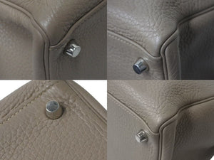 極美品 HERMES エルメス ケリー35 ハンドバッグ □N刻 2010年 内縫い トリヨンクレマンス トゥルティエールグレー シルバー金具 中古 4c076473