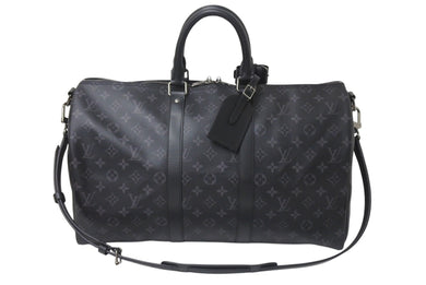 極美品 LOUISVUITTON ルイヴィトン キーポルバンドリエール45 M40569 モノグラムエクリプスキャンバス レザー 中古 4c076502