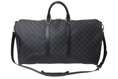 LOUISVUITTON ルイヴィトン キーポルバンドリエール55 ボストンバッグ N41413 ダミエグラフィット キャンバス ブラック 美品 中古 4c076504