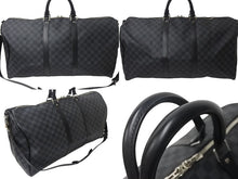 Load image into Gallery viewer, LOUISVUITTON ルイヴィトン キーポルバンドリエール55 ボストンバッグ N41413 ダミエグラフィット キャンバス ブラック 美品 中古 4c076504