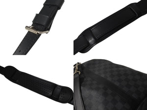 LOUISVUITTON ルイヴィトン キーポルバンドリエール55 ボストンバッグ N41413 ダミエグラフィット キャンバス ブラック 美品 中古 4c076504
