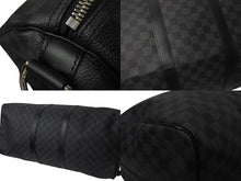 Load image into Gallery viewer, LOUISVUITTON ルイヴィトン キーポルバンドリエール55 ボストンバッグ N41413 ダミエグラフィット キャンバス ブラック 美品 中古 4c076504