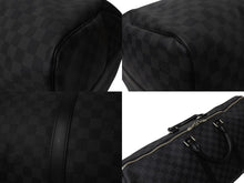 Load image into Gallery viewer, LOUISVUITTON ルイヴィトン キーポルバンドリエール55 ボストンバッグ N41413 ダミエグラフィット キャンバス ブラック 美品 中古 4c076504