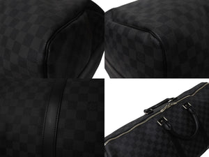 LOUISVUITTON ルイヴィトン キーポルバンドリエール55 ボストンバッグ N41413 ダミエグラフィット キャンバス ブラック 美品 中古 4c076504