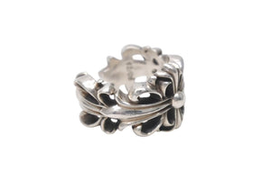 CHROME HEARTS クロムハーツ ダブルフローラルクロスリング 指輪 サイズ16号 重量約16.0g シルバー925 美品 中古 4c076514