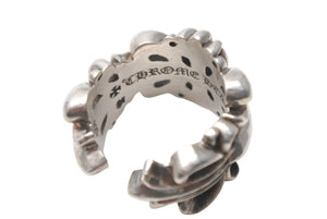 CHROME HEARTS クロムハーツ ダブルフローラルクロスリング 指輪 サイズ16号 重量約16.0g シルバー925 美品 中古 4c076514