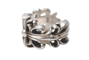 CHROME HEARTS クロムハーツ ダブルフローラルクロスリング 指輪 サイズ16号 重量約16.0g シルバー925 美品 中古 4c076514