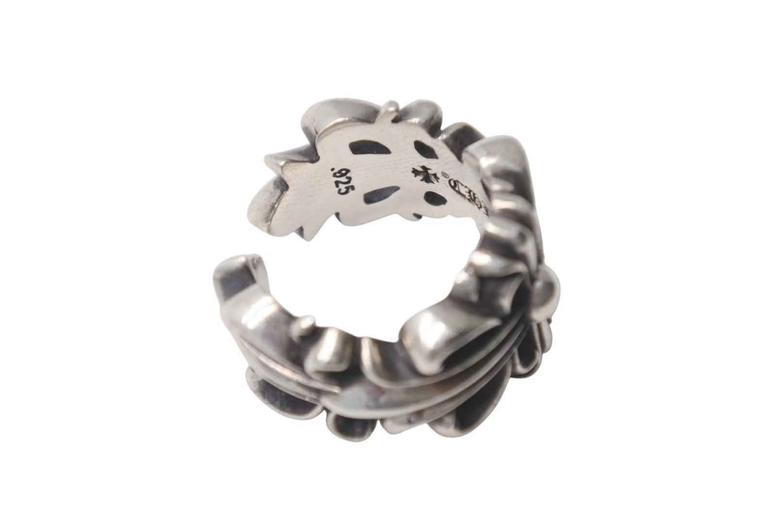 CHROME HEARTS クロムハーツ ダブルフローラルクロスリング 指輪