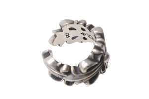 CHROME HEARTS クロムハーツ ダブルフローラルクロスリング 指輪 サイズ14号 重量約14.6g シルバー925 美品 中古 4c076515