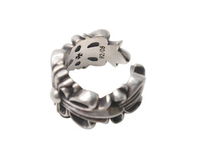 CHROME HEARTS クロムハーツ ダブルフローラルクロスリング 指輪 サイズ14号 重量約14.6g シルバー925 美品 中古 4c076515