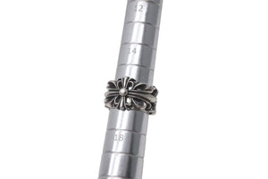 CHROME HEARTS クロムハーツ ダブルフローラルクロスリング 指輪 サイズ14号 重量約14.6g シルバー925 美品 中古 4c076515