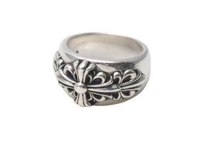 極美品 CHROME HEARTS クロムハーツ フローラルクロス リング 指輪 サイズ19号 重量約18.4g シルバー925 中古 4c076516