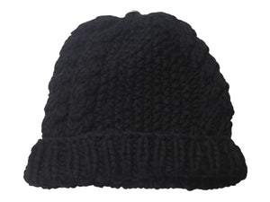 新品未使用 CHROME HEARTS クロムハーツ カシミヤ クロスパッチ ビーニー ニットキャップ 帽子 ブラック 中古 4c076523