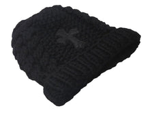 Load image into Gallery viewer, 新品未使用 CHROME HEARTS クロムハーツ カシミヤ クロスパッチ ビーニー ニットキャップ 帽子 ブラック 中古 4c076523