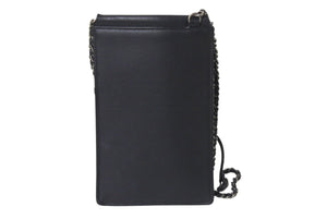 CHANEL シャネル CC ミニ ウェイターバッグ ショルダーバッグ キャビアスキン ブラック アンティークシルバー金具 21番台 ロングウォレット付き 美品 中古 4c076526