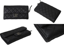 Load image into Gallery viewer, CHANEL シャネル CC ミニ ウェイターバッグ ショルダーバッグ キャビアスキン ブラック アンティークシルバー金具 21番台 ロングウォレット付き 美品 中古 4c076526