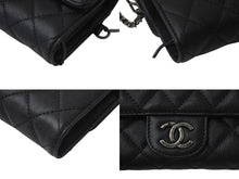 Load image into Gallery viewer, CHANEL シャネル CC ミニ ウェイターバッグ ショルダーバッグ キャビアスキン ブラック アンティークシルバー金具 21番台 ロングウォレット付き 美品 中古 4c076526