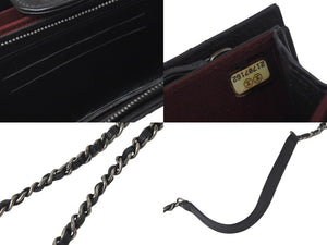 CHANEL シャネル CC ミニ ウェイターバッグ ショルダーバッグ キャビアスキン ブラック アンティークシルバー金具 21番台 ロングウォレット付き 美品 中古 4c076526