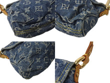 Load image into Gallery viewer, LOUIS VUITTON ルイヴィトン モノグラムデニム ミニプリーティ ハンドバッグ M95050 レザー ブルー 美品 中古 4c076528