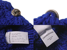 Load image into Gallery viewer, 新品未使用 CHROME HEARTS クロムハーツ カシミヤ クロスパッチ ビーニー ニットキャップ 帽子 ブルー 中古 4c076529