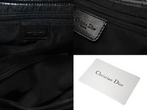 Christian Dior クリスチャンディオール トロッター サドルバッグ ブラック ガリアーノ期 シルバー金具 ワンショルダー ロゴ 美品 中古 4c076533