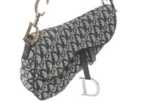 Load image into Gallery viewer, Christian Dior クリスチャンディオール トロッター サドルバッグ ブラック ガリアーノ期 シルバー金具 ワンショルダー ロゴ 美品 中古 4c076533