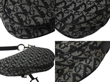Load image into Gallery viewer, Christian Dior クリスチャンディオール トロッター サドルバッグ ブラック ガリアーノ期 シルバー金具 ワンショルダー ロゴ 美品 中古 4c076533