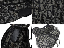 Load image into Gallery viewer, Christian Dior クリスチャンディオール トロッター サドルバッグ ブラック ガリアーノ期 シルバー金具 ワンショルダー ロゴ 美品 中古 4c076533