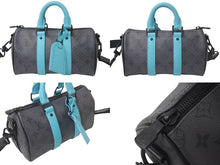 Load image into Gallery viewer, 極美品 LOUIS VUITTON ルイヴィトン キーポル バンドリエール25 2WAYバッグ M11645 モノグラム エクリプス グレー ターコイズ 中古 4c076534
