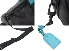 Load image into Gallery viewer, 極美品 LOUIS VUITTON ルイヴィトン キーポル バンドリエール25 2WAYバッグ M11645 モノグラム エクリプス グレー ターコイズ 中古 4c076534