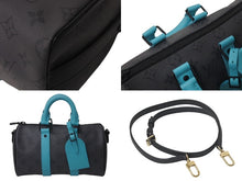 Load image into Gallery viewer, 極美品 LOUIS VUITTON ルイヴィトン キーポル バンドリエール25 2WAYバッグ M11645 モノグラム エクリプス グレー ターコイズ 中古 4c076534