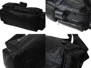 極美品 BALENCIAGA バレンシアガ スーパービジィ スモール スリングバッグ アリーナラムスキン 702167・1000・N527277 ブラック 中古 4c076535