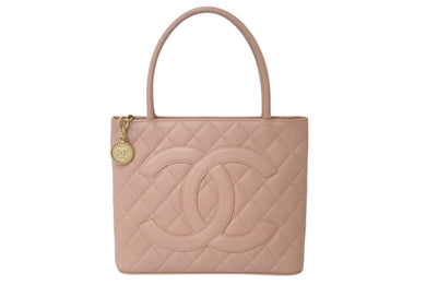 極美品 CHANEL シャネル 復刻トート トートバッグ ハンドバッグ 6番台 ココマーク キャビアスキン ピンク ゴールド金具 中古 4c076539