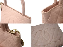 Load image into Gallery viewer, 極美品 CHANEL シャネル 復刻トート トートバッグ ハンドバッグ 6番台 ココマーク キャビアスキン ピンク ゴールド金具 中古 4c076539