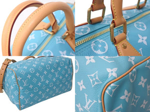新品同様 LOUIS VUITTON ルイヴィトン スピーディ P9 バンドリエール 40 ハンドバッグ M11564 モノグラム ターコイズ 中古 4c076549