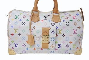 LOUIS VUITTON ルイヴィトン ボストンバッグ スピーディ40 村上隆 M93216 ホワイト マルチカラー PVC レザー ゴールド金具 美品 中古 4c076551