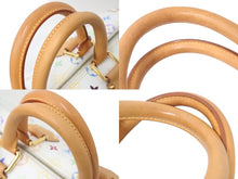 Load image into Gallery viewer, LOUIS VUITTON ルイヴィトン ボストンバッグ スピーディ40 村上隆 M93216 ホワイト マルチカラー PVC レザー ゴールド金具 美品 中古 4c076551