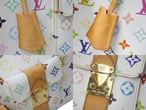 LOUIS VUITTON ルイヴィトン ボストンバッグ スピーディ40 村上隆 M93216 ホワイト マルチカラー PVC レザー ゴールド金具 美品 中古 4c076551