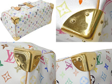 Load image into Gallery viewer, LOUIS VUITTON ルイヴィトン ボストンバッグ スピーディ40 村上隆 M93216 ホワイト マルチカラー PVC レザー ゴールド金具 美品 中古 4c076551
