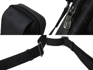 極美品 LOUIS VUITTON ルイヴィトン ショルダーバッグ M81321 ダブルフォンポーチ エクリプスブラック シルバー金具 中古 4c076555